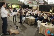 O presidente do Sindicato Rural de Amambai, Rodrigo Lorenzetti durante do ato de abertura da ferira agropecuária na noite dessa quinta. Convite a toda a população de Amambai e região para prestigiar as atrações da 31ª Expobai.