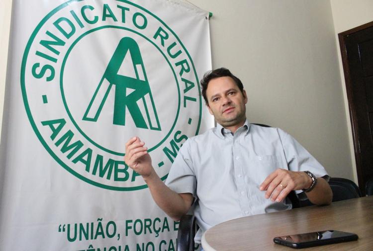 O presidente do Sindicato Rural de Amambai, Rodrigo Lorenzetti. Foto e vídeo: Vilson Nascimento